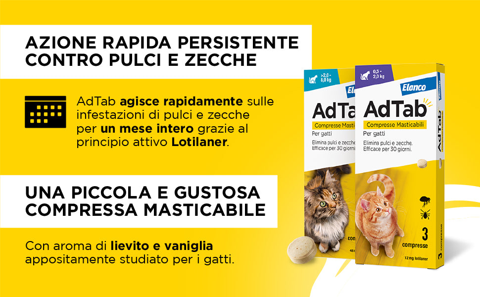 AdTab Elimina pulci e zecche GATTI