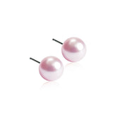 Orecchini in Titanio medicale PERLE ROSA 6mm